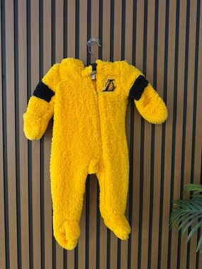 NBA Yellow and Black Sherpa One-Piece Footie